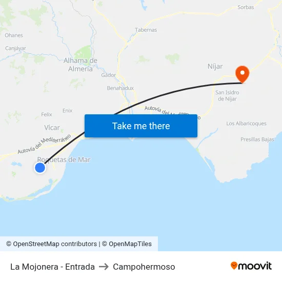 La Mojonera - Entrada to Campohermoso map