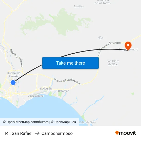 P.I. San Rafael to Campohermoso map