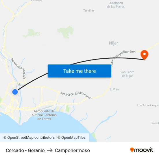 Cercado - Geranio to Campohermoso map