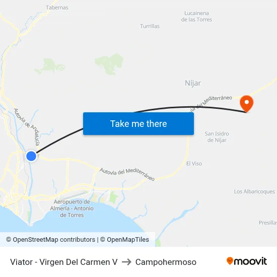 Viator - Virgen Del Carmen V to Campohermoso map