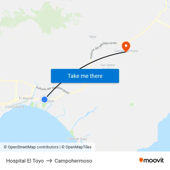 Hospital El Toyo to Campohermoso map