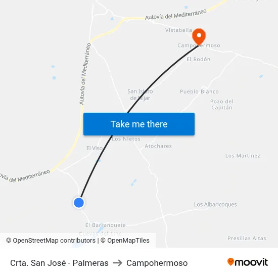 Crta. San José - Palmeras to Campohermoso map
