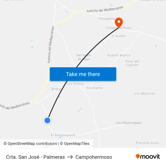Crta. San José - Palmeras to Campohermoso map