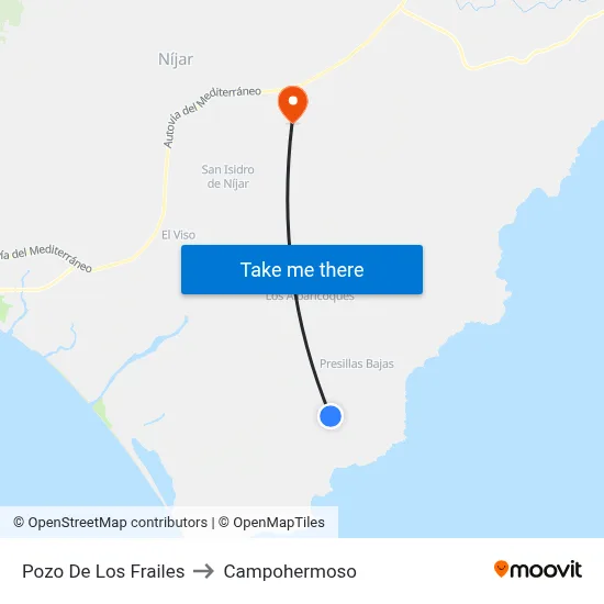 Pozo De Los Frailes to Campohermoso map