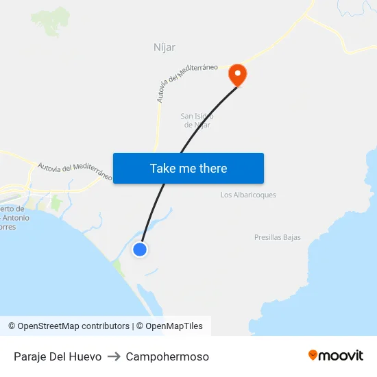 Paraje Del Huevo to Campohermoso map