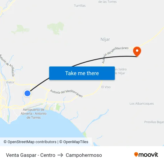 Venta Gaspar - Centro to Campohermoso map