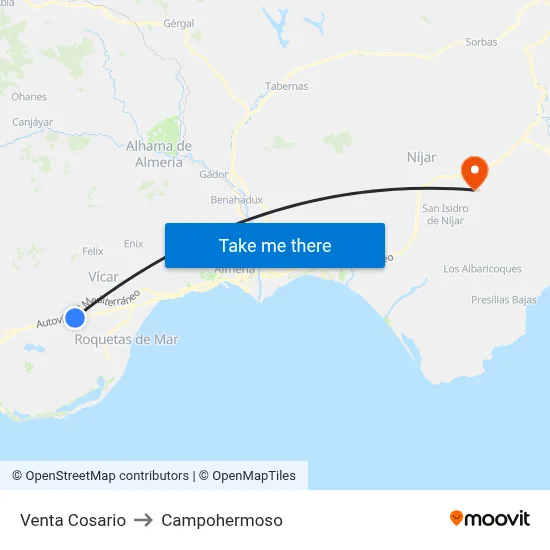 Venta Cosario to Campohermoso map