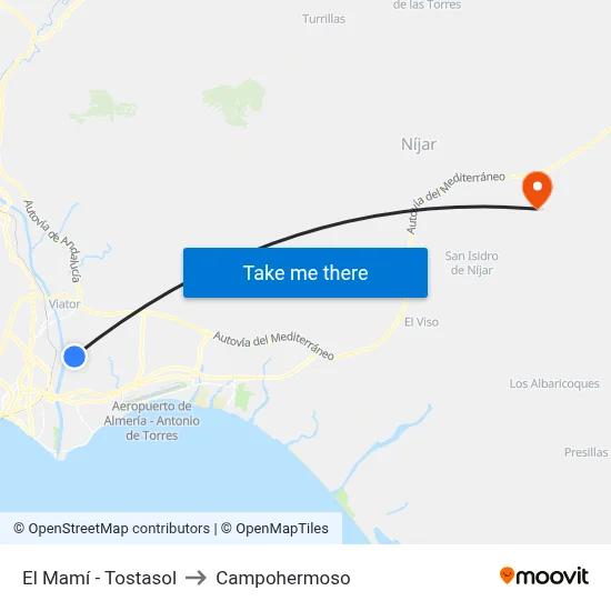 El Mamí - Tostasol to Campohermoso map