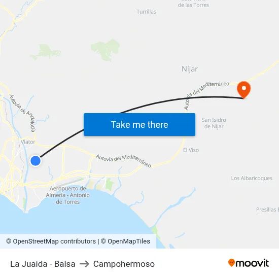 La Juaida - Balsa to Campohermoso map