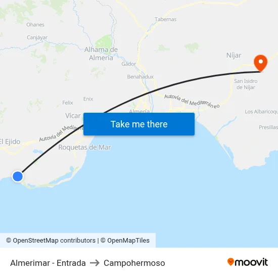 Almerimar - Entrada to Campohermoso map
