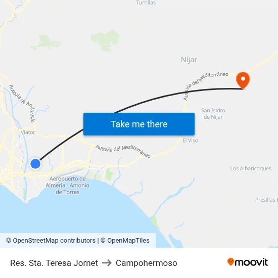 Res. Sta. Teresa Jornet to Campohermoso map
