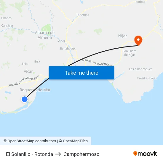 El Solanillo - Rotonda to Campohermoso map