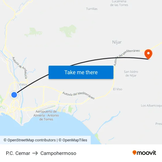 P.C. Cemar to Campohermoso map