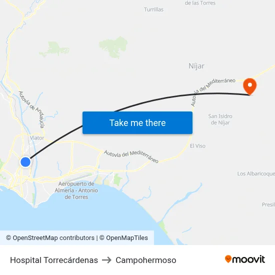 Hospital Torrecárdenas to Campohermoso map