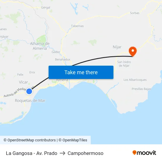 La Gangosa - Av. Prado to Campohermoso map