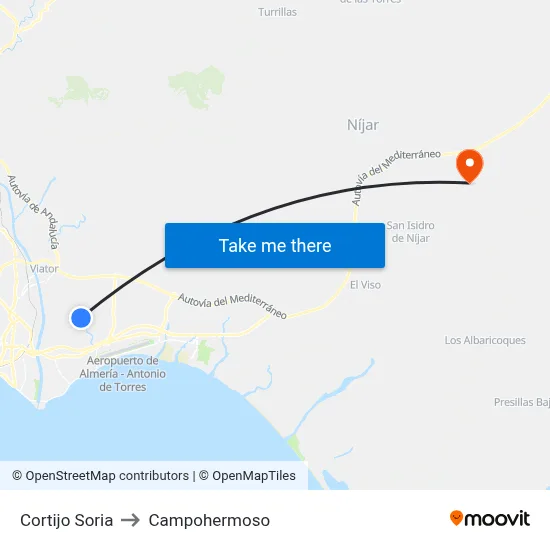 Cortijo Soria to Campohermoso map
