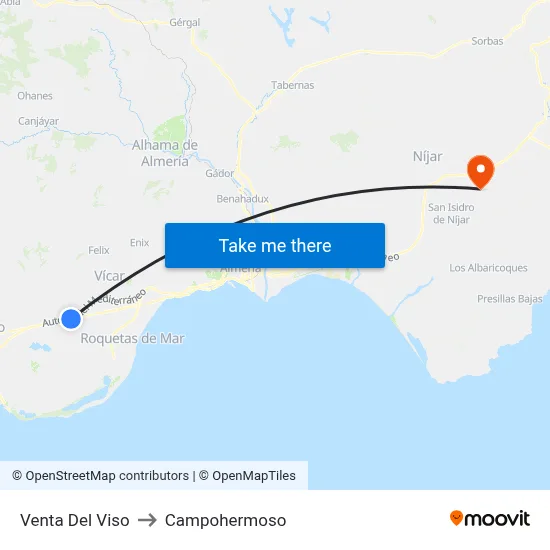 Venta Del Viso to Campohermoso map