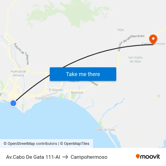 Av.Cabo De Gata 111-Al to Campohermoso map