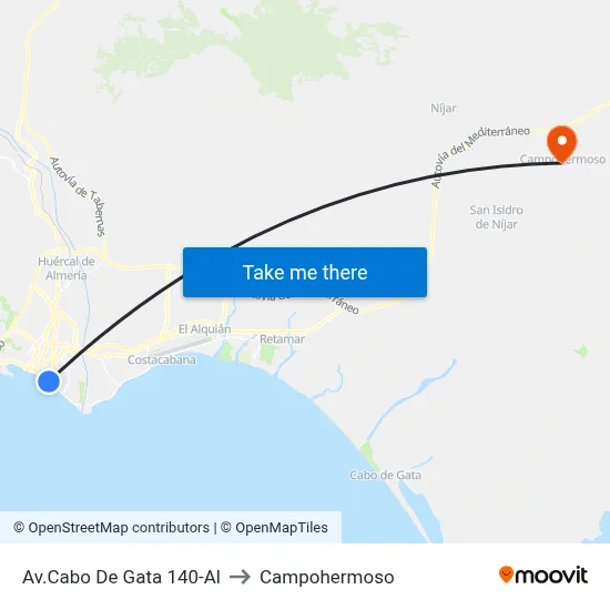Av.Cabo De Gata 140-Al to Campohermoso map