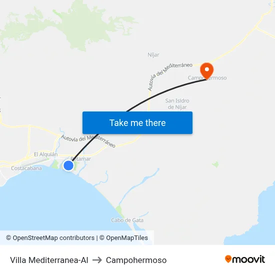 Villa Mediterranea-Al to Campohermoso map