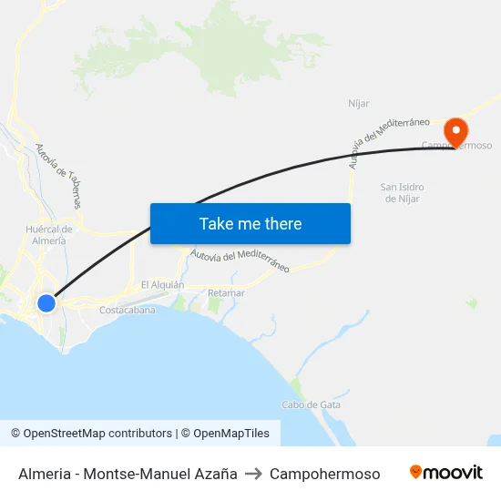 Almeria - Montse-Manuel Azaña to Campohermoso map