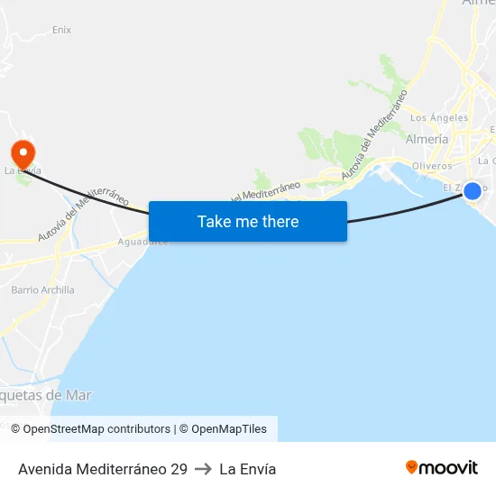 Avenida Mediterráneo 29 to La Envía map