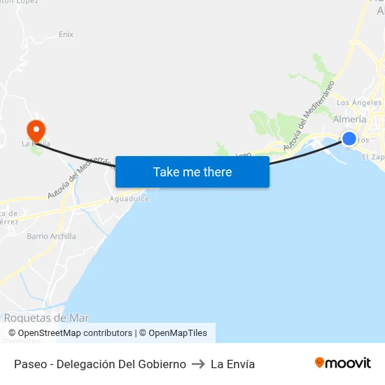 Paseo - Delegación Del Gobierno to La Envía map