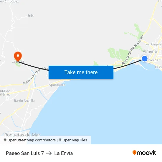 Paseo San Luis 7 to La Envía map