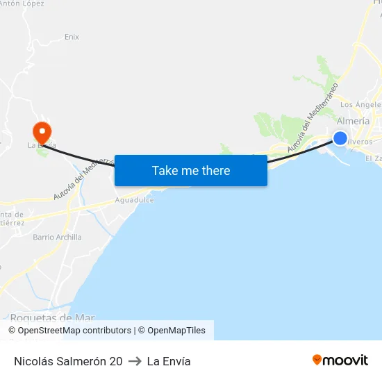 Nicolás Salmerón 20 to La Envía map
