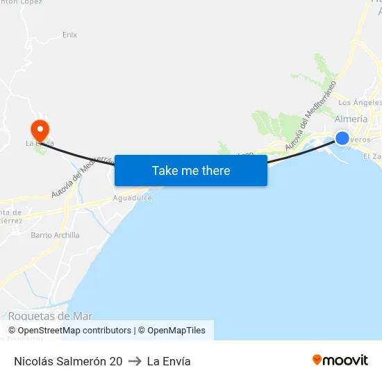 Nicolás Salmerón 20 to La Envía map