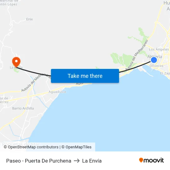 Paseo - Puerta De Purchena to La Envía map