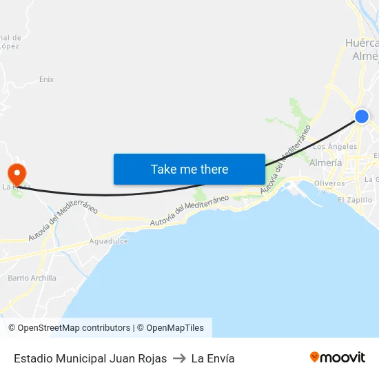 Estadio Municipal Juan Rojas to La Envía map