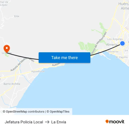 Jefatura Policía Local to La Envía map