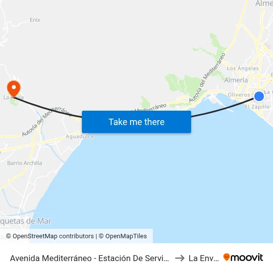 Avenida Mediterráneo - Estación De Servicio to La Envía map