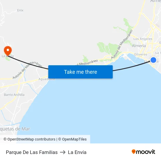 Parque De Las Familias to La Envía map