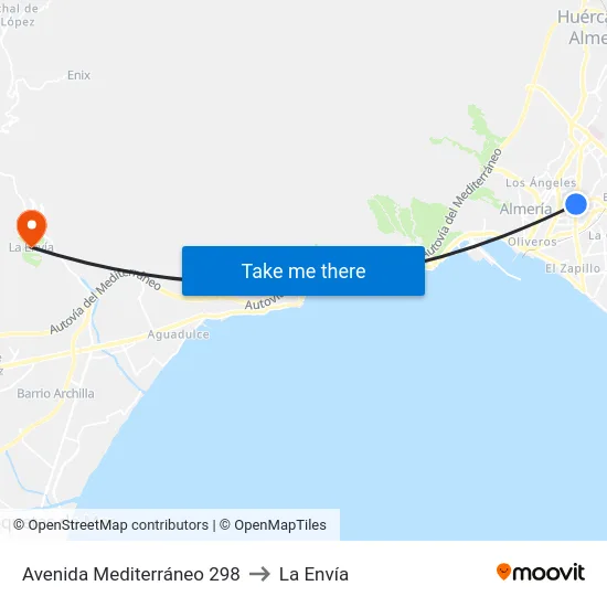 Avenida Mediterráneo 298 to La Envía map