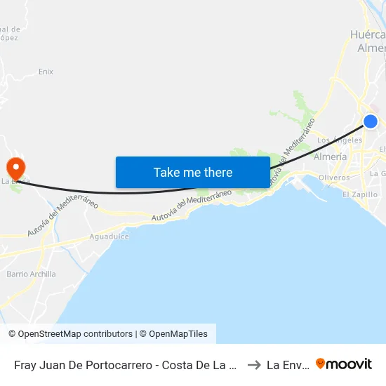 Fray Juan De Portocarrero - Costa De La Luz to La Envía map