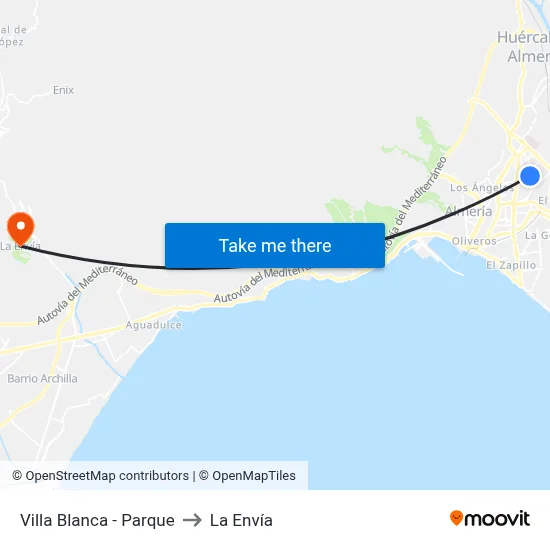 Villa Blanca - Parque to La Envía map