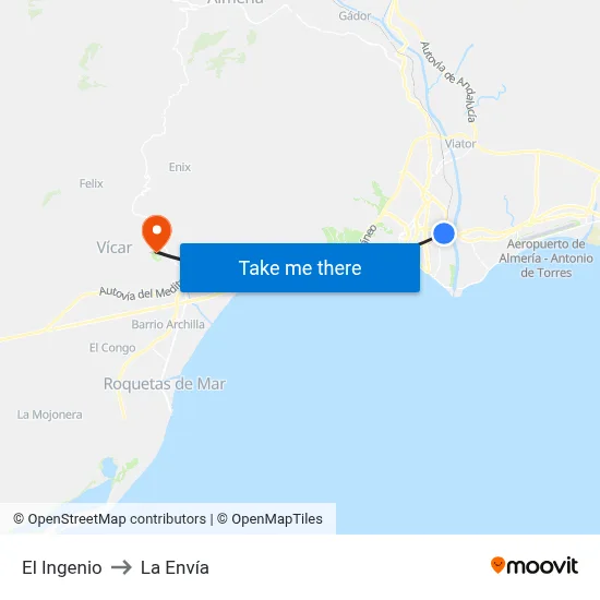El Ingenio to La Envía map