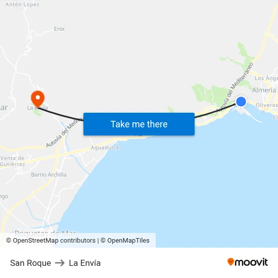 San Roque to La Envía map