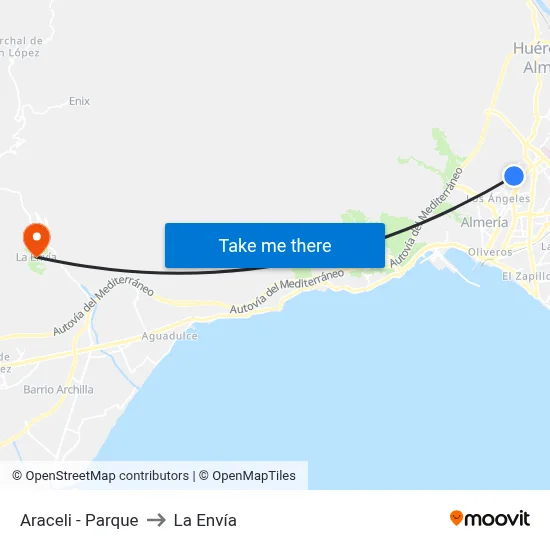 Araceli - Parque to La Envía map
