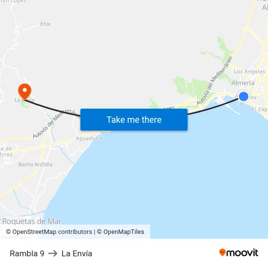 Rambla 9 to La Envía map
