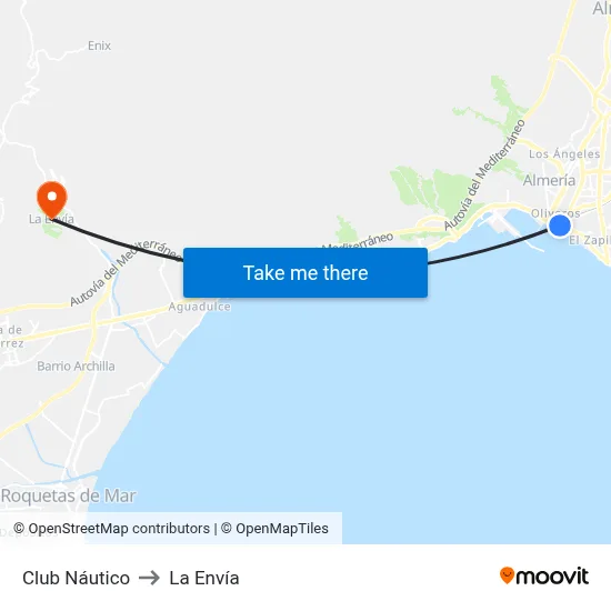 Club Náutico to La Envía map