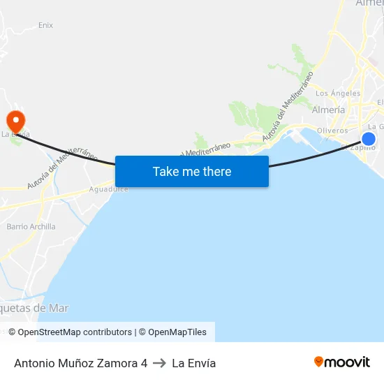 Antonio Muñoz Zamora 4 to La Envía map