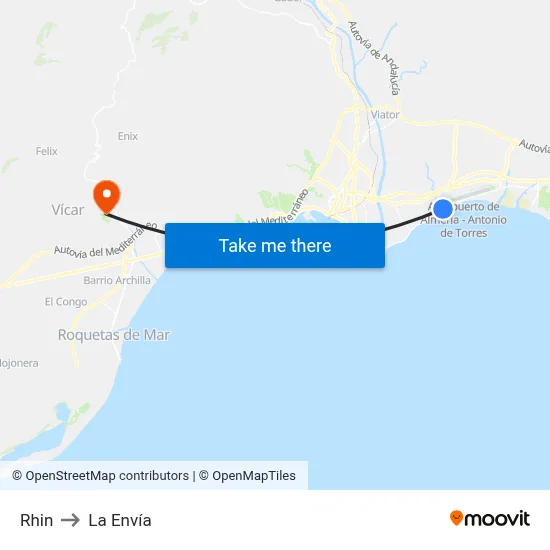 Rhin to La Envía map