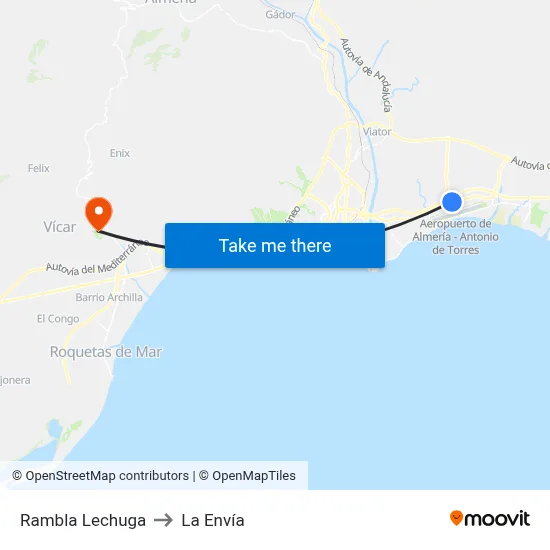 Rambla Lechuga to La Envía map