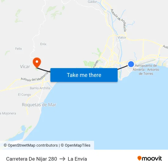 Carretera De Níjar 280 to La Envía map