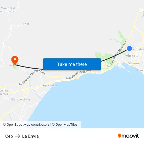 Cep to La Envía map