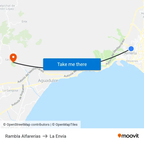 Rambla Alfarerías to La Envía map
