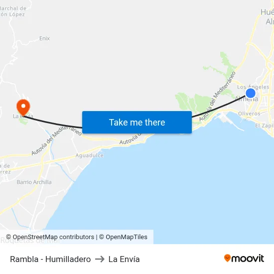Rambla - Humilladero to La Envía map